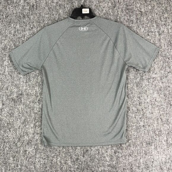 Under Armour Shirt Large Mens Loose Fit Logo Relaxed Microfiber‎ Tee Gray - Picture 2 of 9